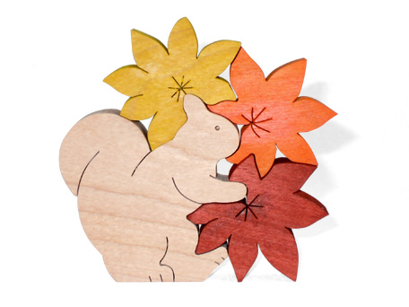 リスと紅葉