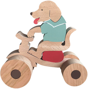 組み木 ワンちゃんライダー