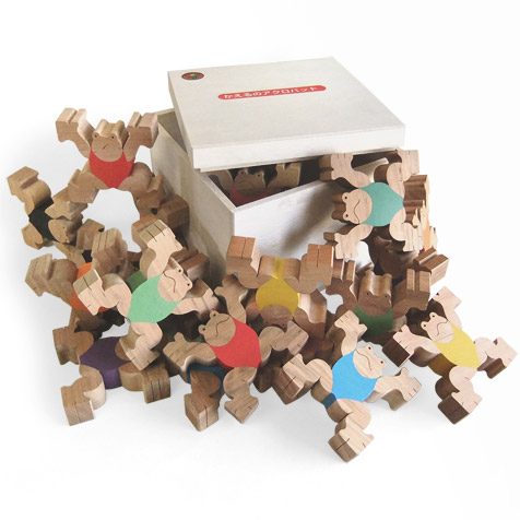 かえるのアクロバット 木のおもちゃ杢・MOKU