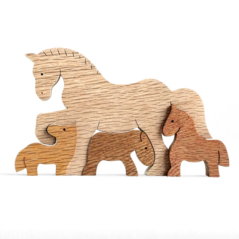 馬の親子 木のおもちゃ杢・MOKU