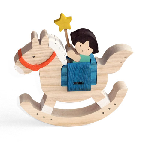 ウマ（午）の組み木 木のおもちゃ杢・MOKU