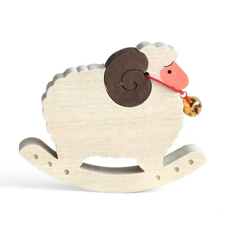 ヒツジ（未）の組み木 木のおもちゃ杢・MOKU
