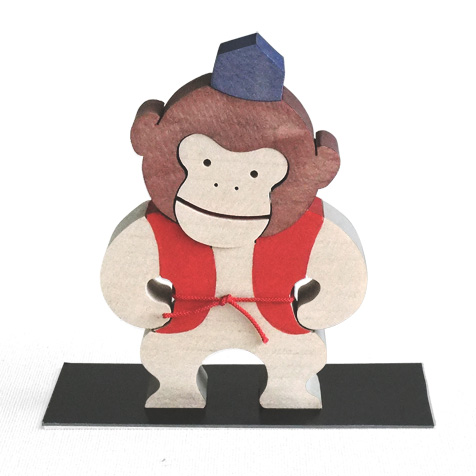 サル（申）の組み木 木のおもちゃ杢・MOKU