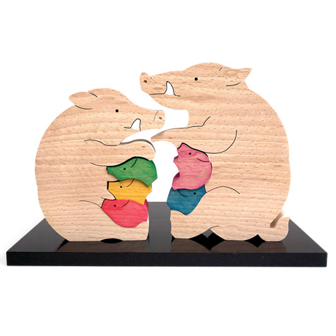 木目込み いのしし 木目込み いのしし