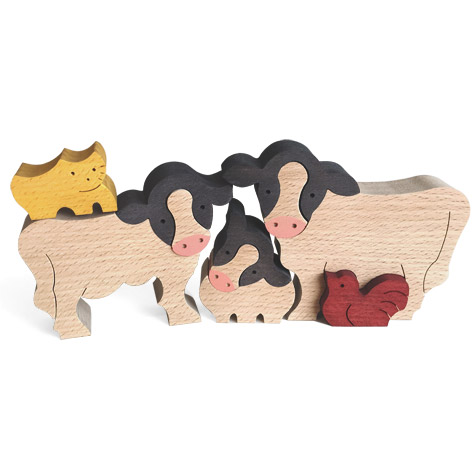 ホルスタイン（シングル） 木のおもちゃ杢・MOKU