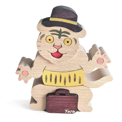 トラ（寅）の組み木 木のおもちゃ杢・MOKU