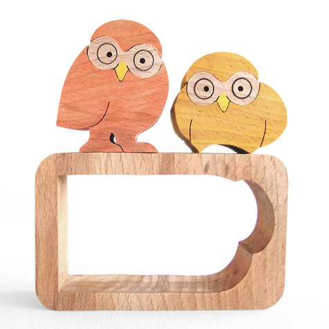 仲良しふくろう（ブロック2） 木のおもちゃ杢・MOKU