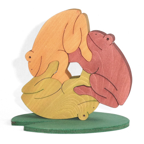 カエルの組み木 木のおもちゃ杢・MOKU