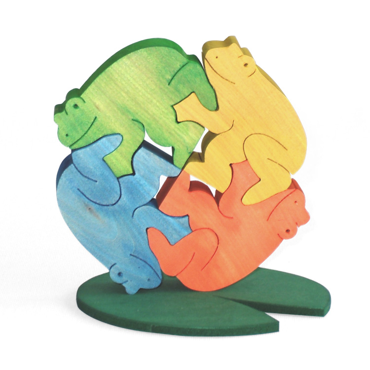 ゆかいなカエル（4匹） 木のおもちゃ杢・MOKU