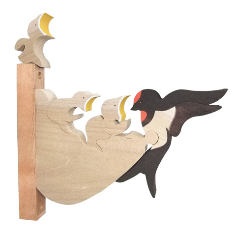 鳥の組み木 木のおもちゃ杢・MOKU