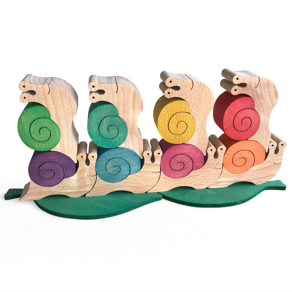 かたつむり かたつむりくん 8匹セット（カラー） 木のおもちゃ杢・MOKU