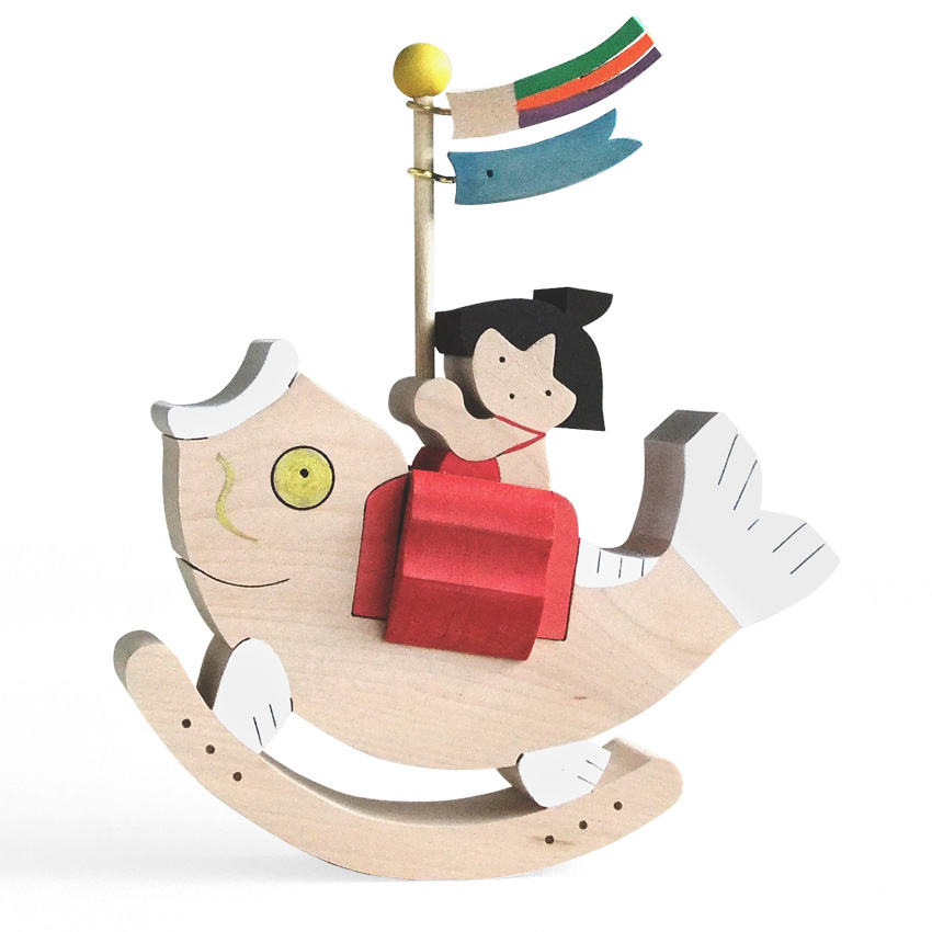 ゆりかごの金太郎坊や（鯉） 木のおもちゃ杢・MOKU