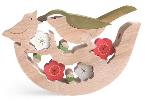 鳥の組み木 木のおもちゃ杢・MOKU