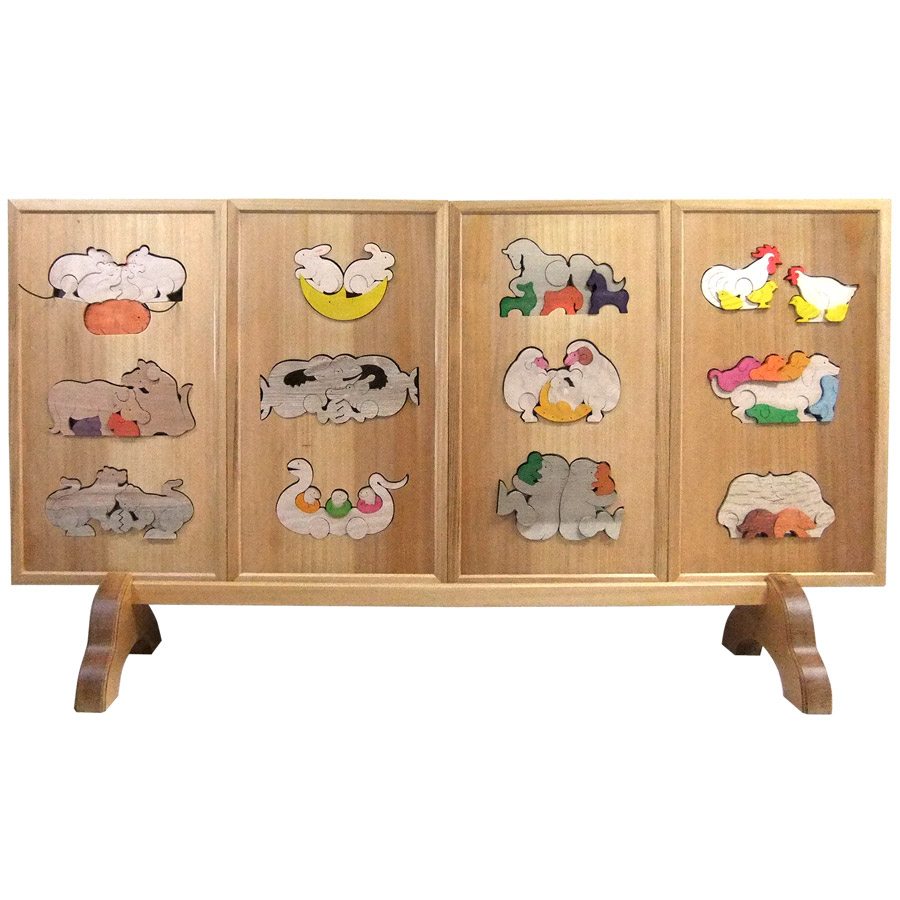 ⭐︎干支 12支 屏風⭐︎ 動かせる組み木の十二支屏風 木のおもちゃ杢・MOKU