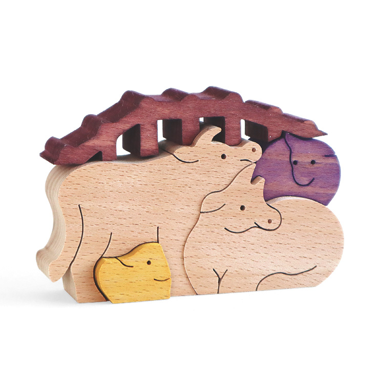 小さな十二支 丑（ウシ） 木のおもちゃ杢・MOKU