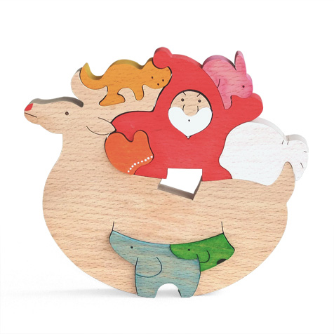 サンタ・エンゼル・トナカイ・スノーマン 木のおもちゃ杢・MOKU