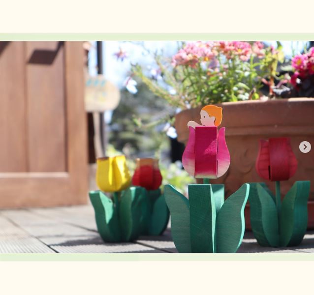 組み立て式チューリップ（エンゼル付） 木のおもちゃ杢・MOKU