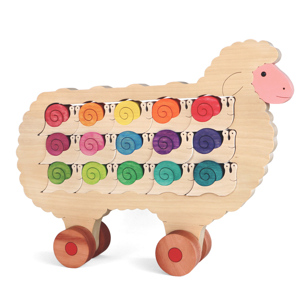 羊とかたつむりくんのコロコロ（カラー） 木のおもちゃ杢・MOKU