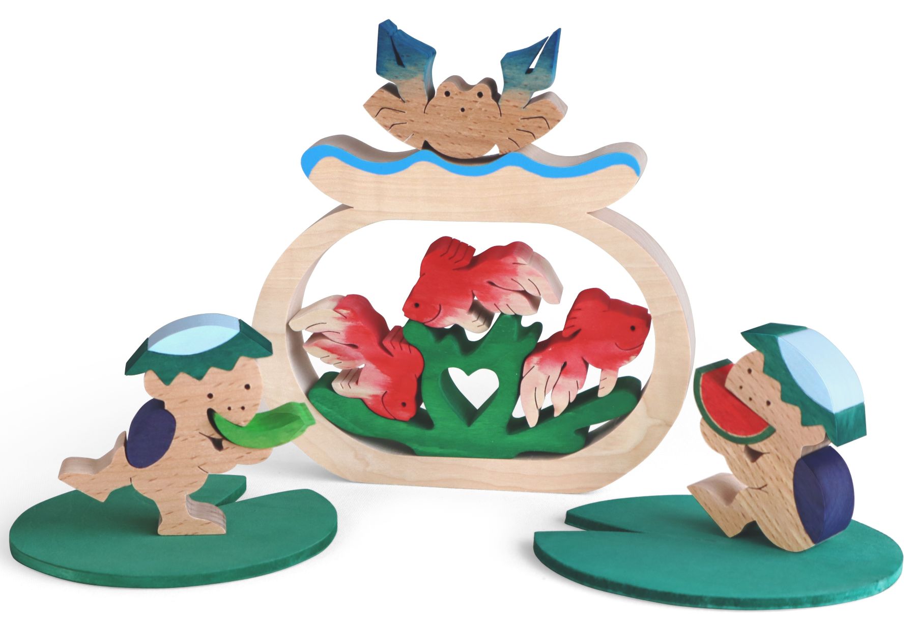 夏の組み木3点セット 木のおもちゃ杢・MOKU