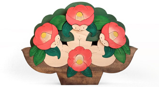 木のおもちゃ杢・MOKU 守重シゲ子の組み木作品 山口県萩市