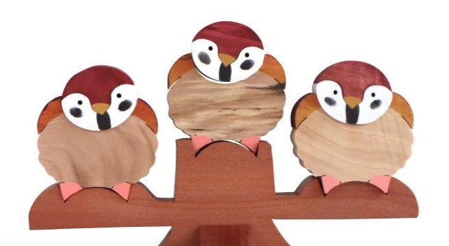 木のおもちゃ杢・MOKU 守重シゲ子の組み木作品 山口県萩市