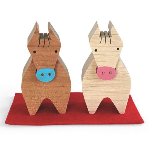 ウマ（午）の組み木 木のおもちゃ杢・MOKU