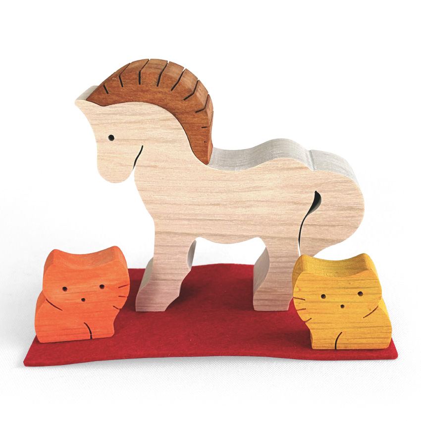 2026年馬年「ウマの組み木（1）」」 お知らせ 木のおもちゃ杢・MOKU